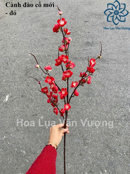 Cành đào cổ mới - Hoa cành dài - Hoa Lụa Vân Vượng
