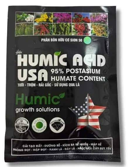 Sion 50 Humic Acid USA dùng Tưới - Trộn - Rải gốc - Sử dụng qua lá (chuyên : cải tạo đất, dưỡng rễ, mập rễ, mập đọt, xanh lá) - 1 kg