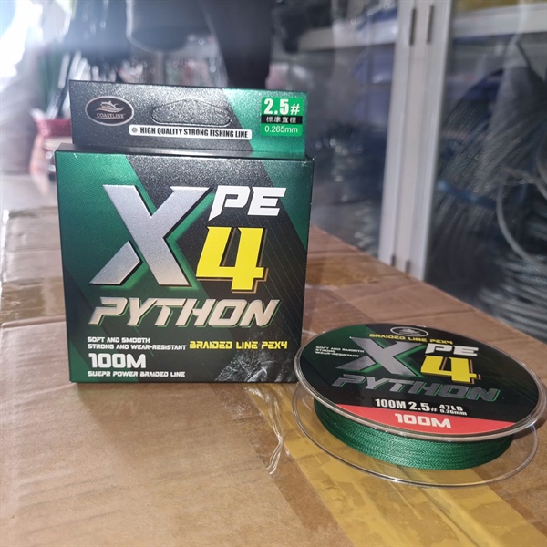 Dây cước câu bện dù C/Line Python X4 100m DarkGreen