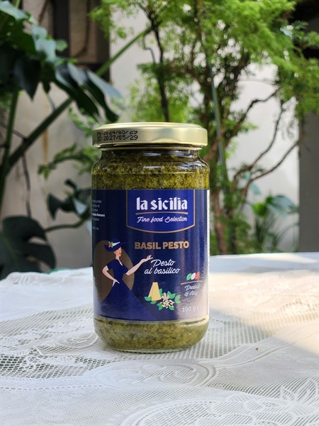 Xốt Basil Pesto (Basil Pesto Sauce) La Sicilia -190 gr