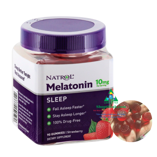 Kẹo ngủ dẻo Natrol melatonin 10mg Mỹ 90V