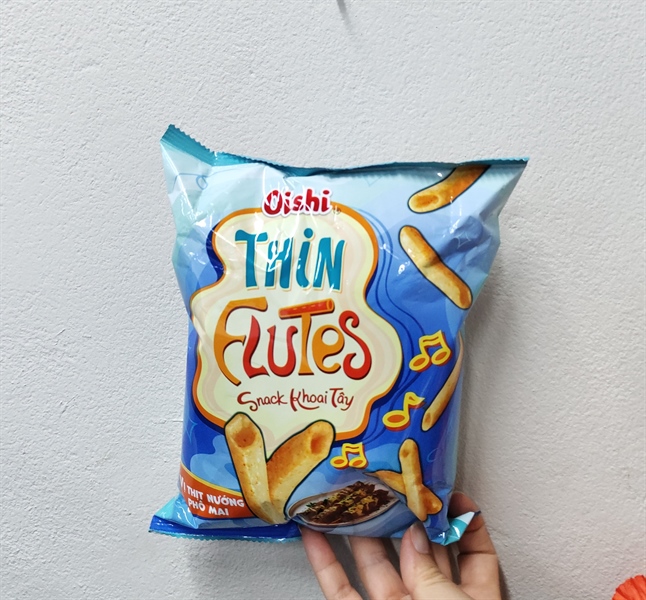 Oishi snack Flules khoai tây vị thịt nướng phô mai 30g - Snack