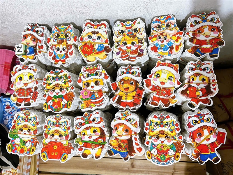 Set 100 lì xì CHIBI 2026, lấp lánh kim cương, mix 10 mẫu