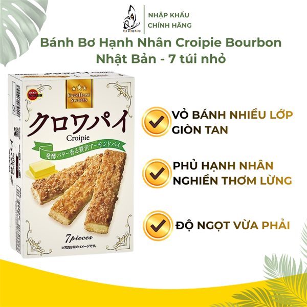 Bánh quy Bourbon croipie bơ hạnh nhân 7PCS