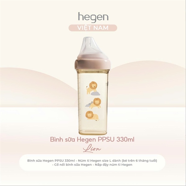 Bình sữa Hegen PPSU 330ml Pink – Lion