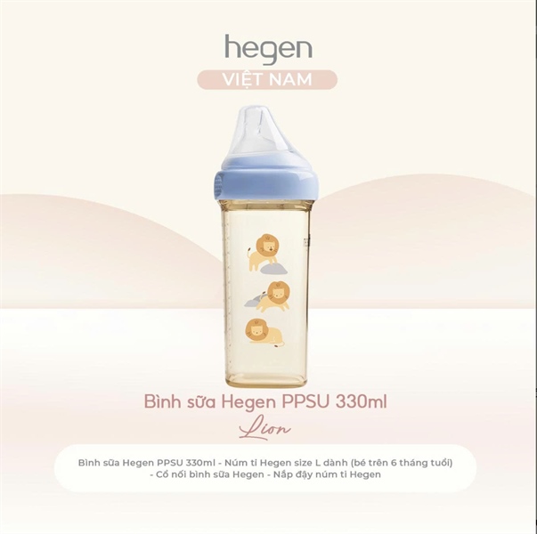 Bình sữa Hegen PPSU 330ml Blue – Lion
