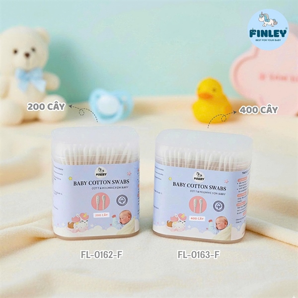 Tăm bông 2 đầu tròn thìa 400 cây Finley
