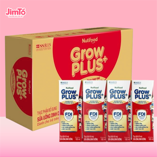 Lốc sữa pha sẵn Nutifood Grow Plus Đỏ 4x180ml (1Y+)