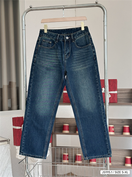 Quần Jean dài Suông (Baggy) Xanh Blue đậm 1115.1