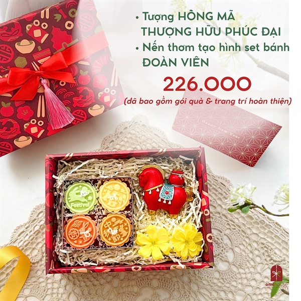 Set quà tượng HỒNG MÃ + nến BÁNH ĐOÀN VIÊN