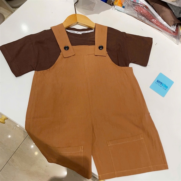 11309 Set yếm sọc nâu (100-140)