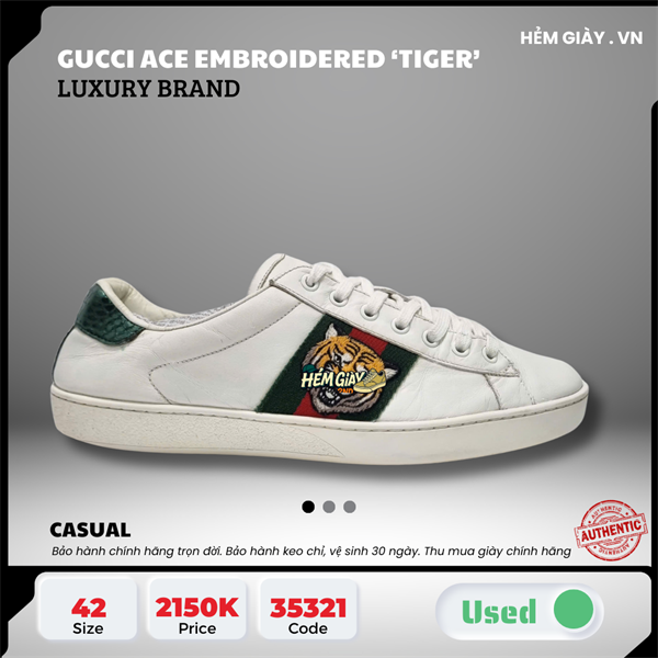 Gucci Ace Embroidered ‘Tiger’ ‎457132-A38G0-9064