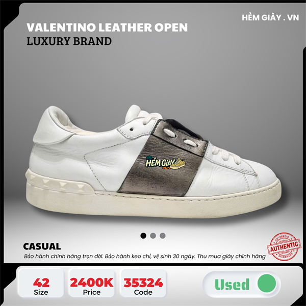 Valentino White/Rutenio Leather Open