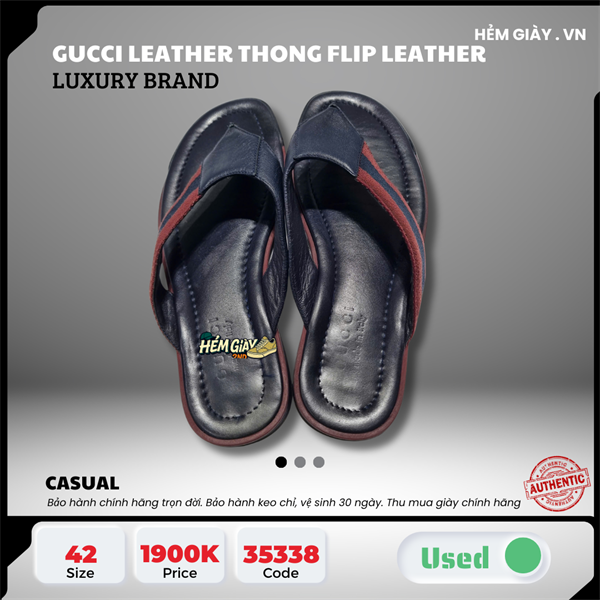 Gucci Leather Thong Flip Leather