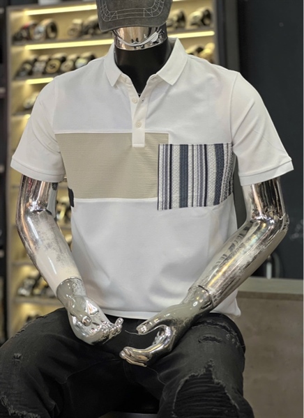 Thun Polo - Koren QCSHN5-F9458 Trắng tháp sọc dọc
