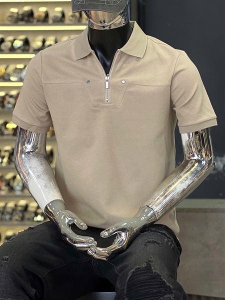 Thun Polo - Koren QCSHN5-F9455 Khóa Kéo- Be