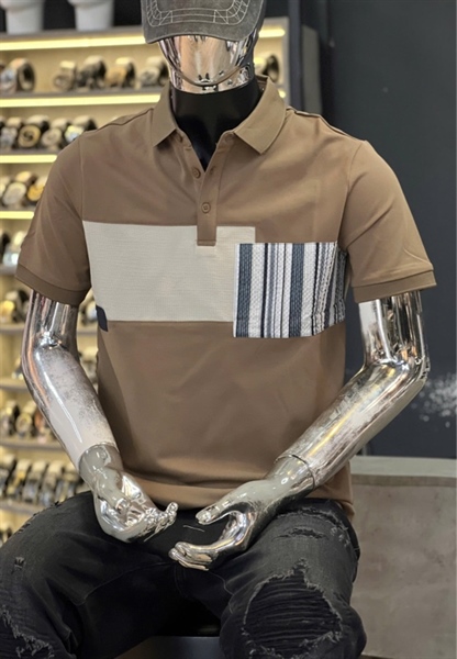 Thun Polo - Koren QCSHN5-F9458 Nâu tháp sọc dọc