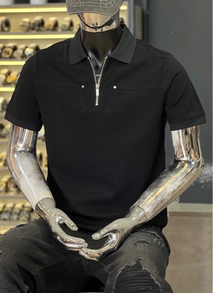 Thun Polo - Koren QCSHN5-F9455 Khóa Kéo- ĐEN