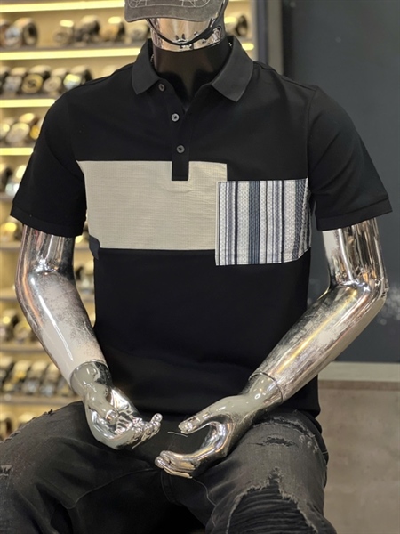 Thun Polo - Koren QCSHN5-F9458 ĐEN tháp sọc dọc