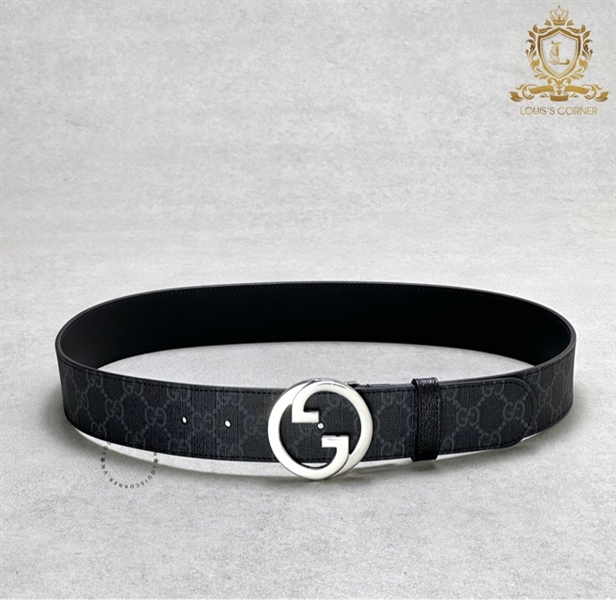 Belt Gucci supreme buckled monogram navy GG 4.0