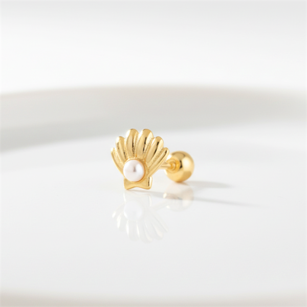 14k (58.%) Solid Gold Seashell Piercing