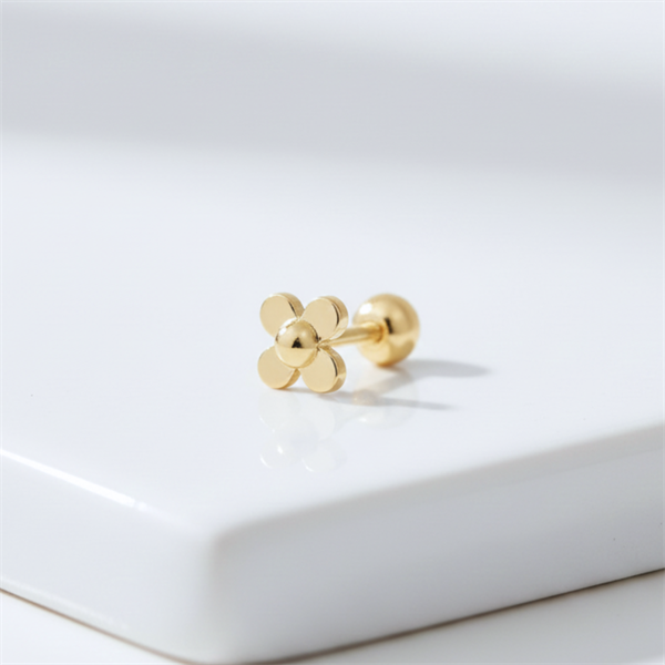 14k (58.5%) Solid Gold Bud Bloom Piercing