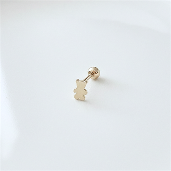 14k (58.5%) Solid Gold Mini Bear Piercing