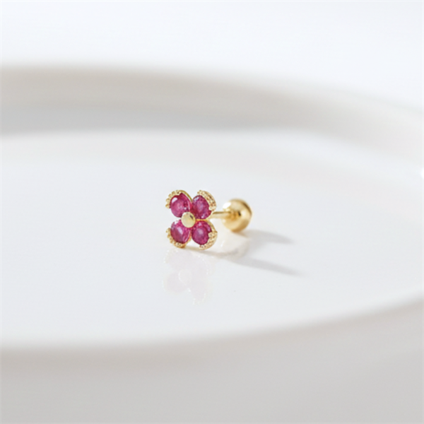 14k (58.5%) Solid Gold Rubypetal Piercing