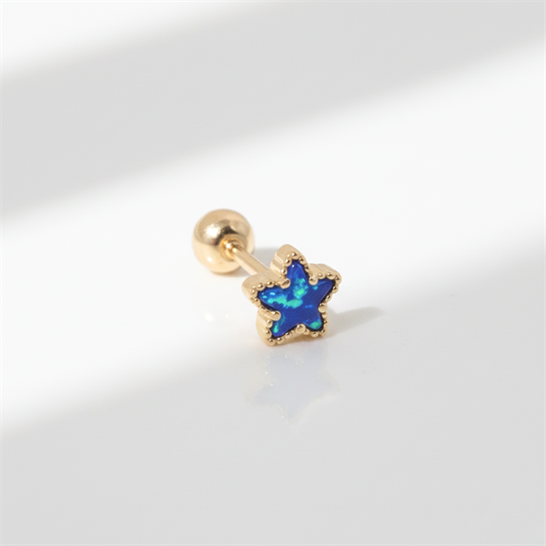 14k (58.5%) Solid Gold Bluestar Piercing