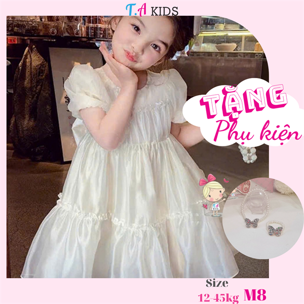 M8 (12-45kg) Váy trắng nơ lưng