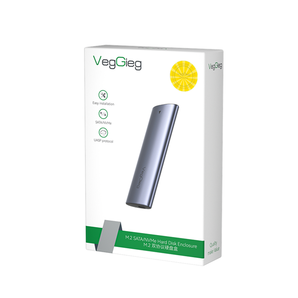 Box SSD M2 hỗ trợ NVME + SATA USB 3.1 Gen 2 ra USB Type C tốc độ 10Gbs Veggieg V-GM03