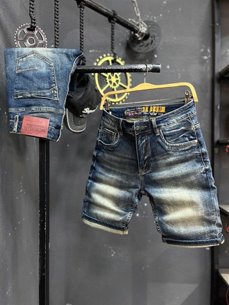 Sort Jean VIP- 3K1529 Xanh was thêu lưng