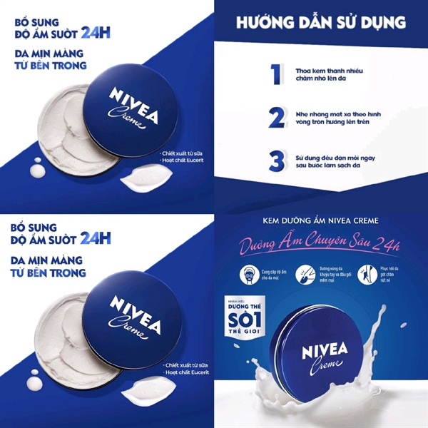 Kem dưỡng ẩm Nivea CreamCreme dưỡng da sáng mịn 30ml