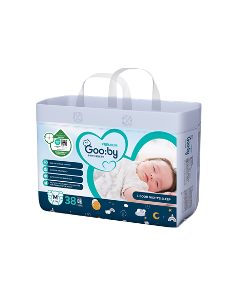 Tã dán Goo:by Premium size M (Bịch 38 cái)