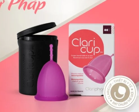 Cốc nguyệt san silicone Claricup 2 giọt (màu hồng 29,5ml) - Pháp