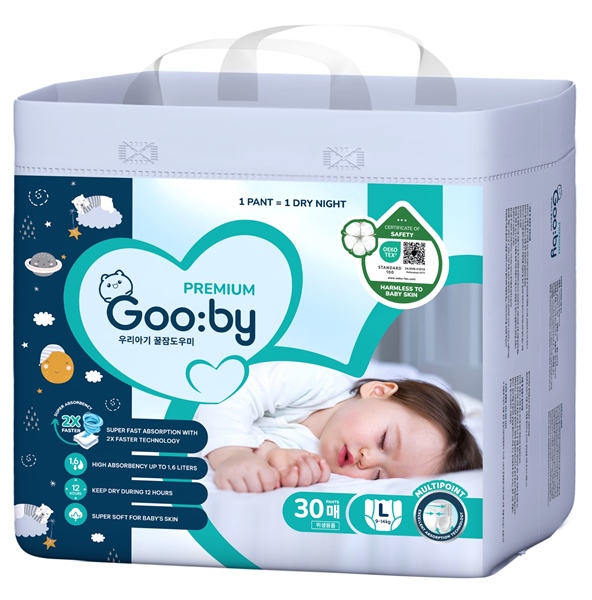 Bỉm quần Goo:by Premium size L (Bịch 30 cái)
