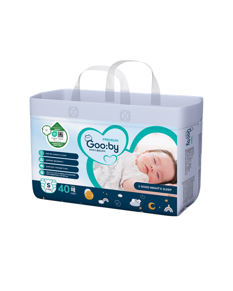 Tã dán Goo:by Premium size S (Bịch 40 cái)