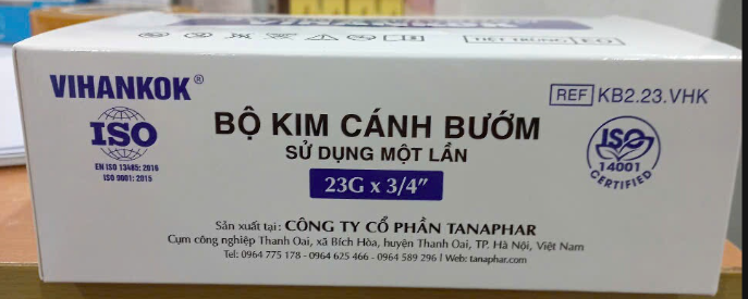 Bộ kim cánh bướm Vihankok 23G x 3/4" (Hộp 50 cái) - Tanaphar