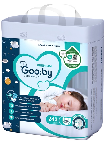 Bỉm quần Goo:by Premium size 3XL (Bịch 24 cái)