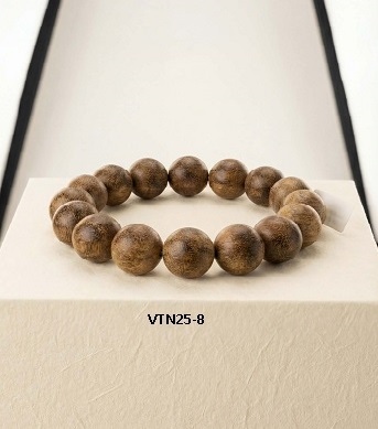 Vòng trầm Haga cao cấp nâu nhạt 8ly (mix charm)