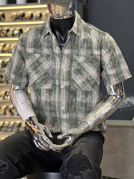 SM tay ngắn- from Boxy-QCY885 Caro 2 túi Rêu