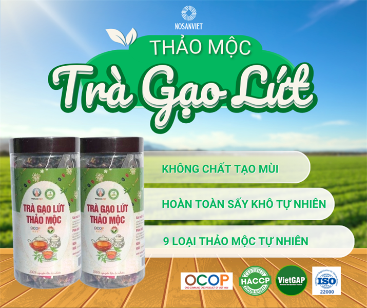 Trà Gạo Lứt Thảo Mộc hộp 500g