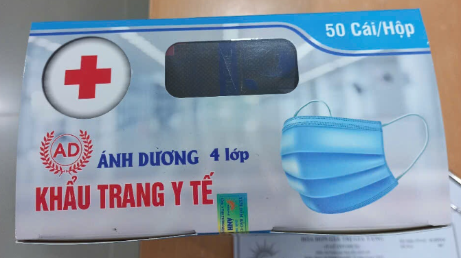 Khẩu trang y tế Ánh Dương màu đen 4 lớp (Hộp 50 cái)