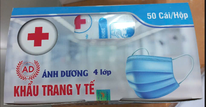 Khẩu trang y tế Ánh Dương màu trắng 4 lớp (Hộp 50 cái)