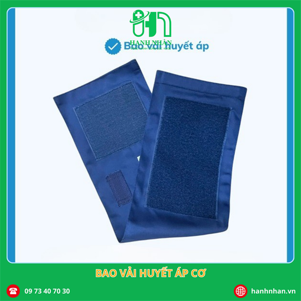 Bao vải huyết áp, size 51*15cm, màu xanh biển