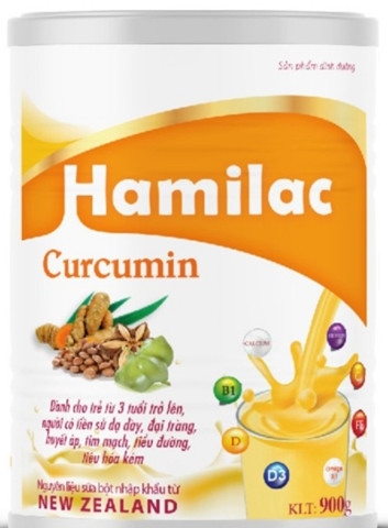 SỮA NGHỆ HAMILAC CURCUMIN - Dành cho trẻ từ 3 tuổi trở lên, người có tiền sử dạ dày, đại tràng, huyết áp, tim mạch, tiểu đường, tiêu hoá kém