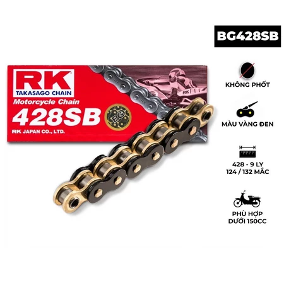 Sên RK428SB Không phốt Vàng Đen 09ly