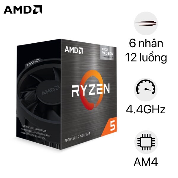 CPU AMD Ryzen 5 5500GT (AMD AM4/6 Core/12 Thread/Base 3.6Ghz/Turbo 4.4Ghz/Cache 19MB)