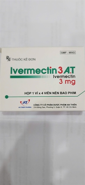 Ivermectin 3mg (Hộp 1 vỉ x 4 viên) - An Thiên