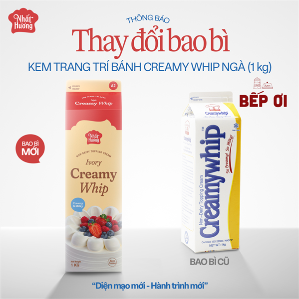 KEM TRANG TRÍ BÁNH CREAMY WHIP (ngà)